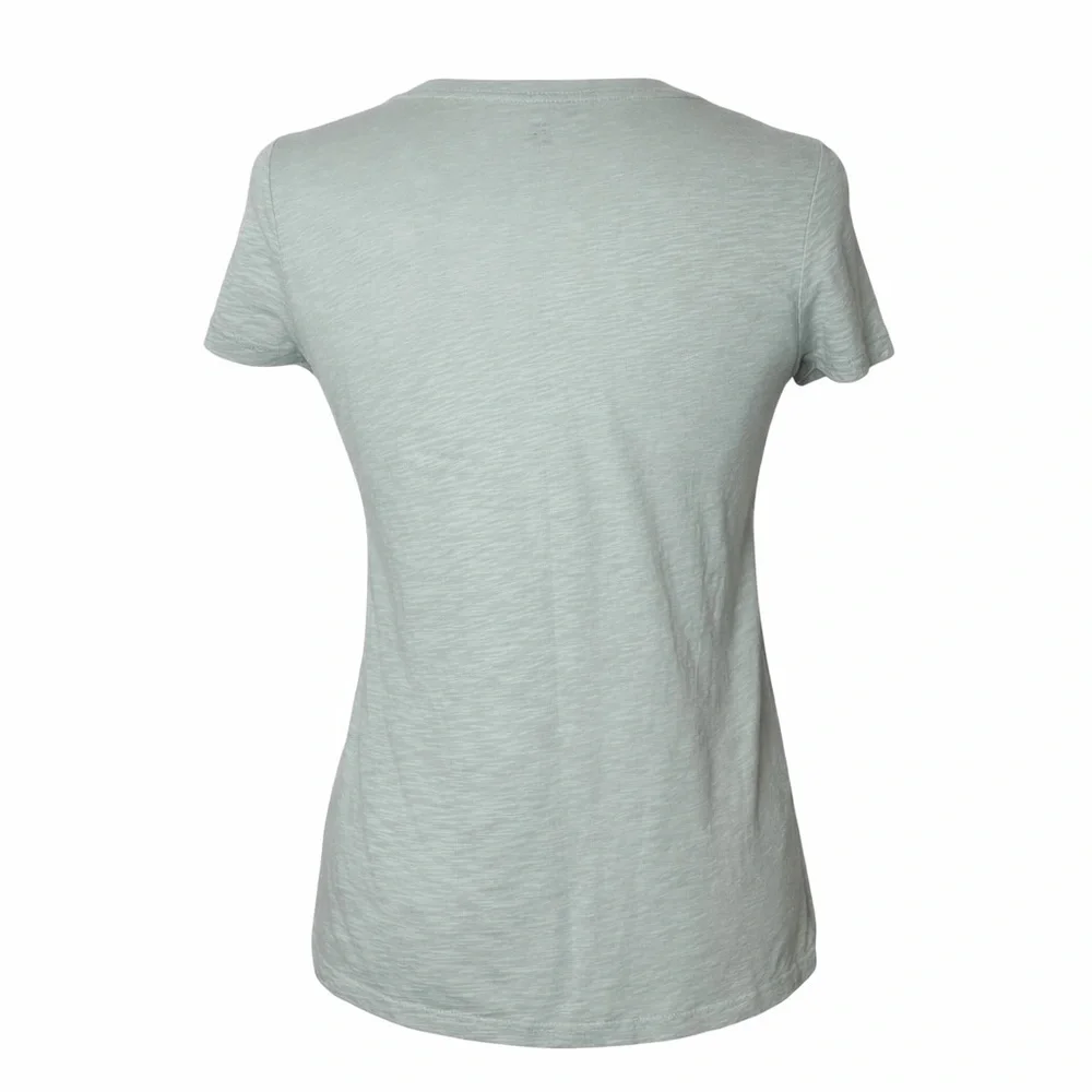 Talbots Ruffle Front Cotton Tee Small Petite Short Sleeve Top - Picture 2 of 3